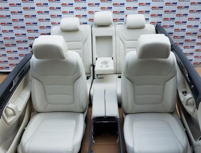 Interior complet din piele alba full electric cu memorie VW Touareg (7P) 2010-2018