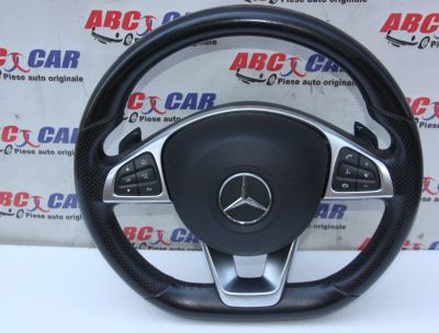 Volan din piele cu comenzi si padele Mercedes GLC-Class (X253) 2015-2019