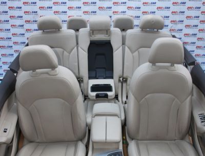 Interior din piele crem full electric cu memorii (7 locuri) Audi Q7 4M 2016-prezent