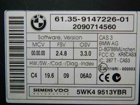 Modul control BMW Seria 1 E81/E87 2.0 TDI 2005-2011 6135-9147226-01