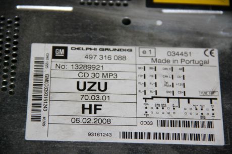 CD-Player Opel Corsa D 2006-2014 497316088