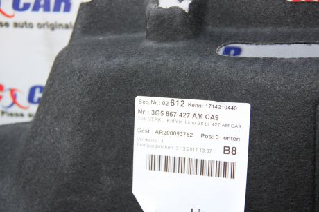 Ornament interior portbagaj stanga VW Passat B8 2015-2023 Limuzina 3G5867427AM