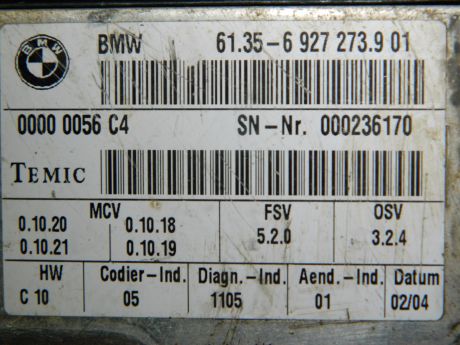 Modul incalzire scaune BMW Seria 5 E60/E61 2005-2010 6135-6 927 273