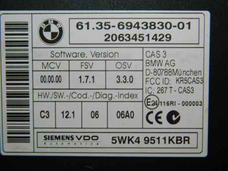 Calculator confort BMW Seria 3 E92/E93 2006-2011 6135-6943830-01