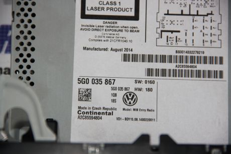Radio CD cu touchscreen VW Golf 7 2014-2020 5G0035867