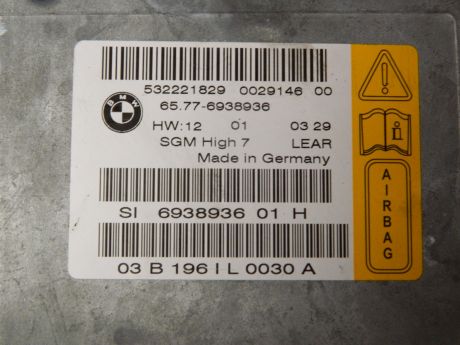 Modul airbag BMW Seria 5  E60/E61 2005-2010 3.0 Diesel 65.77-6938936
