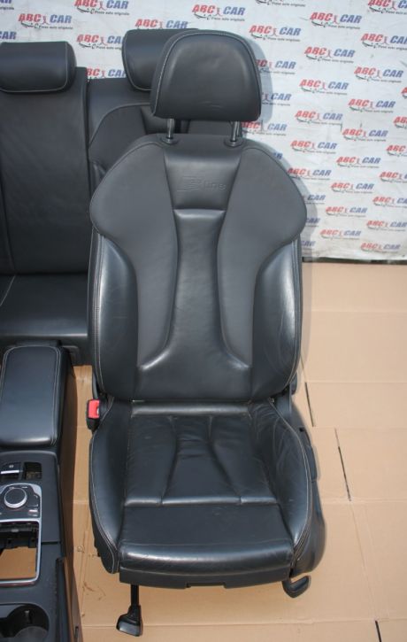Interior din piele neagra S-line Audi A3 8V sedan 2013-2016