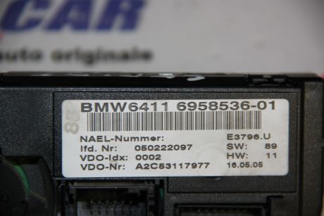Panou climatronic BMW Seria 3 E90/E91 2005-2012 6411 6958536-01