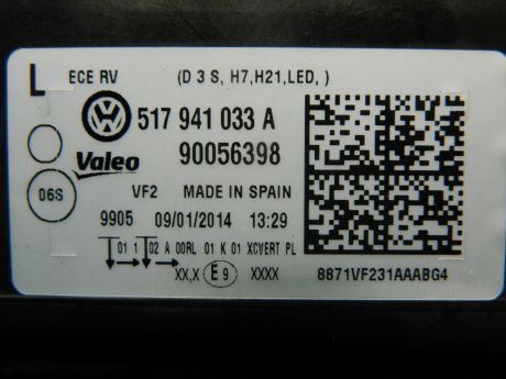 Far stanga Bi-xenon Led VW Golf Sportsvan 2014-In prezent 517941033A