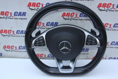 Volan din piele cu comenzi si padele Mercedes GLC-Class (X253) 2015-2019