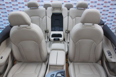 Interior din piele crem full electric cu memorii (7 locuri) Audi Q7 4M 2016-prezent