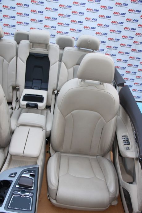 Interior din piele crem full electric cu memorii (7 locuri) Audi Q7 4M 2016-prezent
