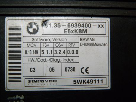 Modul gateway BMW Seria 5 E60/E61 2005-2010 6135-6939400